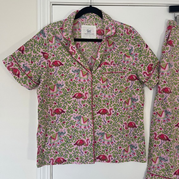 Printfresh Women's Organic Cotton Flamenco Pajama Short Sleeve SET Size Small - Picture 4 of 13